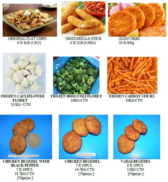 Frozen Food List Finlux Sdn Bhd Website