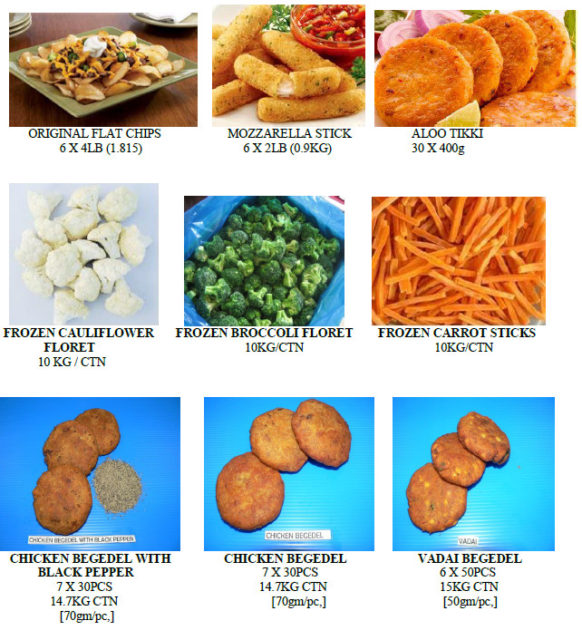 Frozen Food List | Finlux Sdn Bhd website