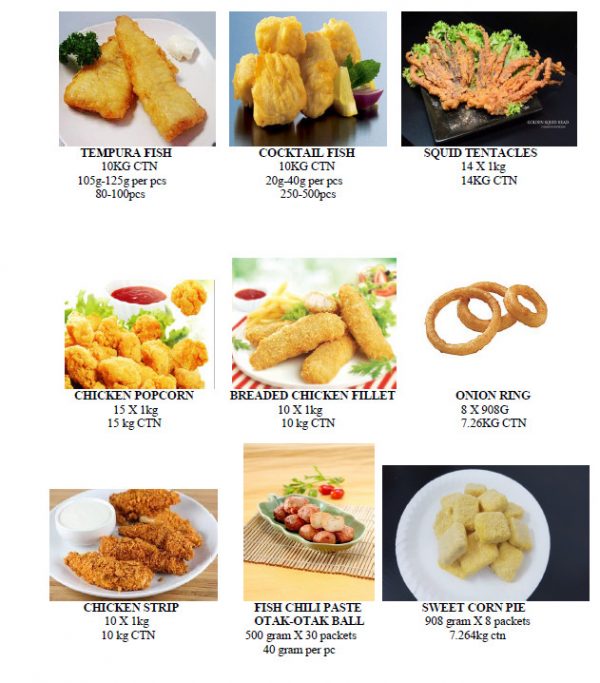 Frozen Food List Finlux Sdn Bhd